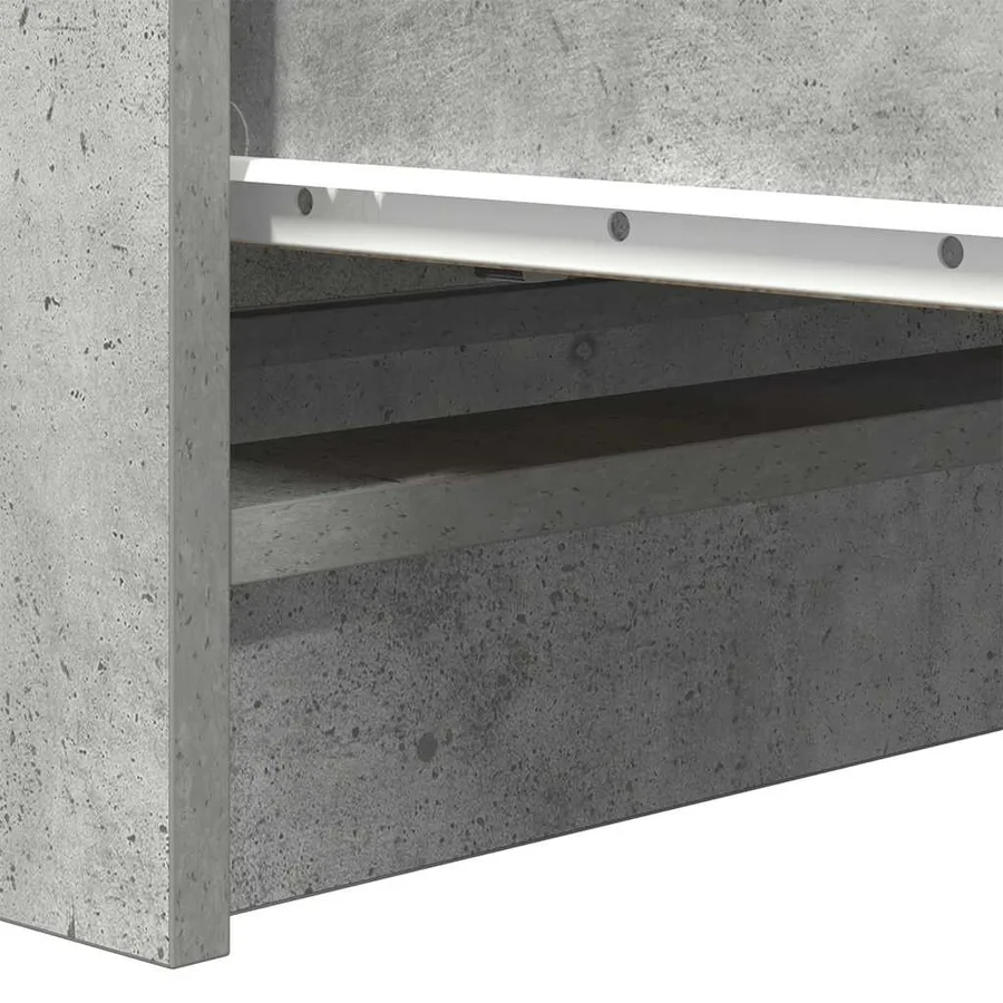 Buffet gris béton 80x35x99 cm bois d'ingénierie - 10