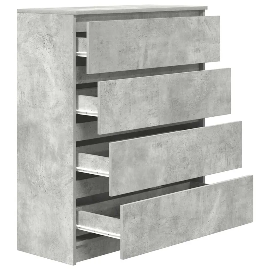 Buffet gris béton 80x35x99 cm bois d'ingénierie - 5