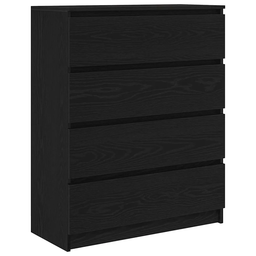 Buffet chêne noir 80x35x99 cm bois d’ingénierie - 2