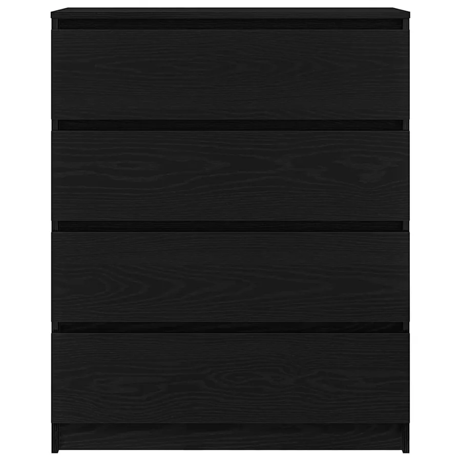 Buffet chêne noir 80x35x99 cm bois d’ingénierie - 6