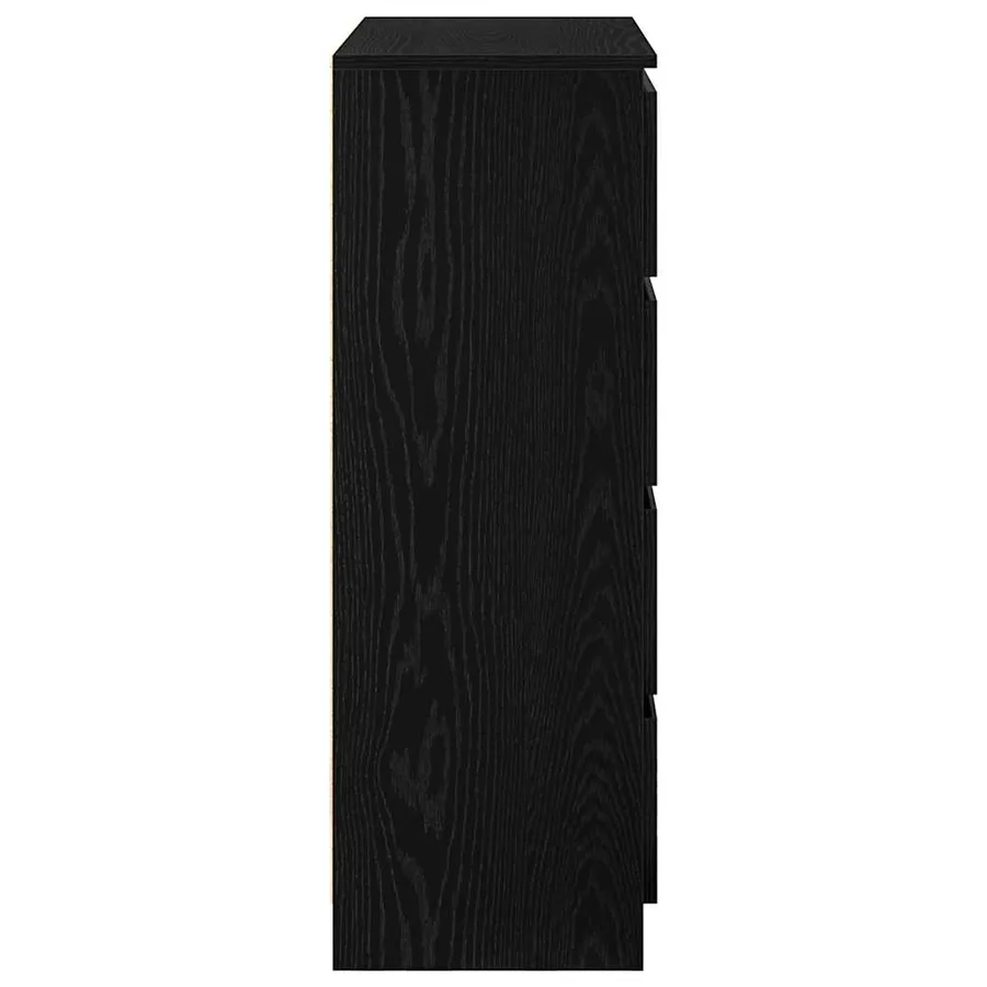 Buffet chêne noir 80x35x99 cm bois d’ingénierie - 7