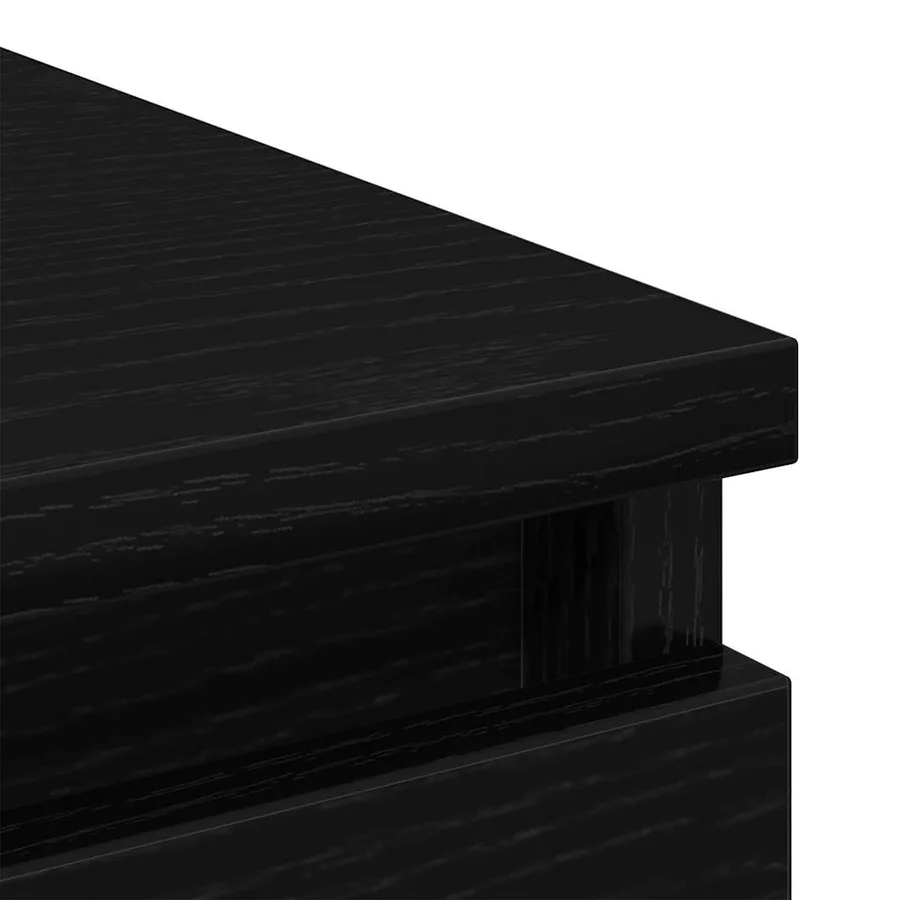Buffet chêne noir 80x35x99 cm bois d’ingénierie - 9