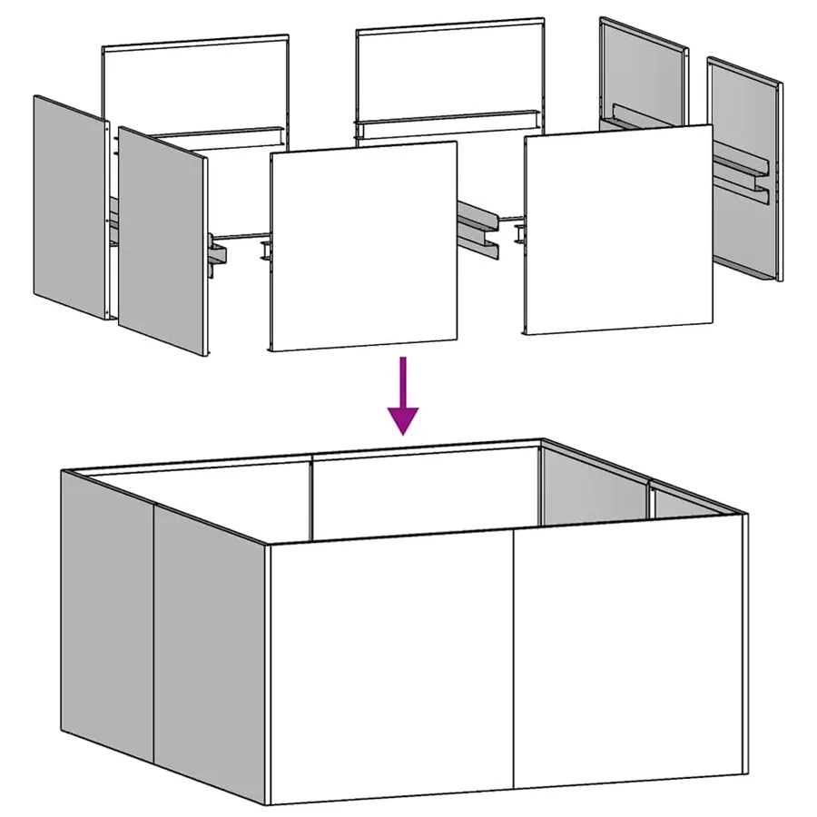 Jardinière rouillé 80x80x40 cm acier inoxydable - 7