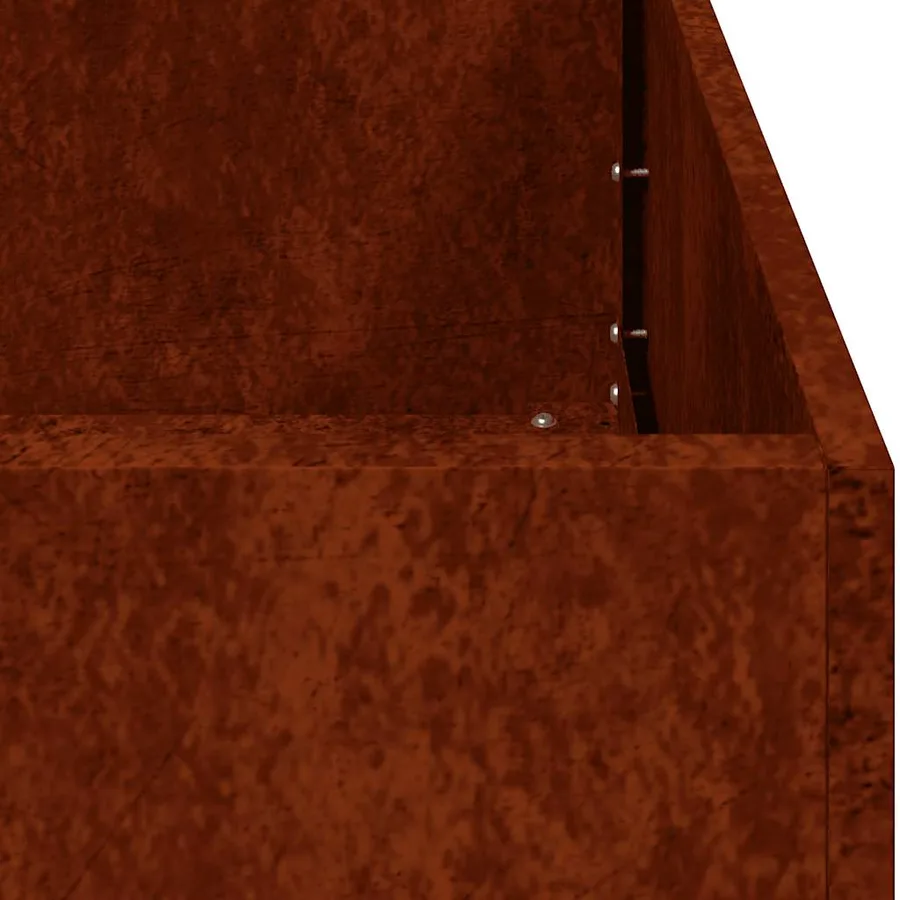 Jardinière rouillé 80x80x40 cm acier inoxydable - 9