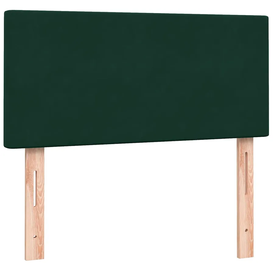 Sommier à lattes de lit et matelas et LED vert foncé 100x220cm velours - 7