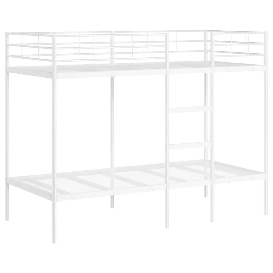 Lit superposé sans matelas blanc 90x200 cm acier - 2