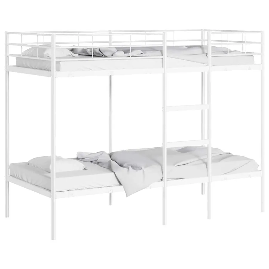 Lit superposé sans matelas blanc 90x200 cm acier - 4