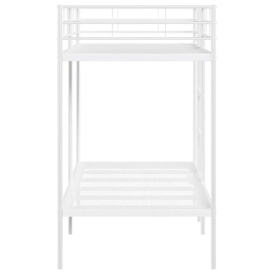 Lit superposé sans matelas blanc 90x200 cm acier - 6