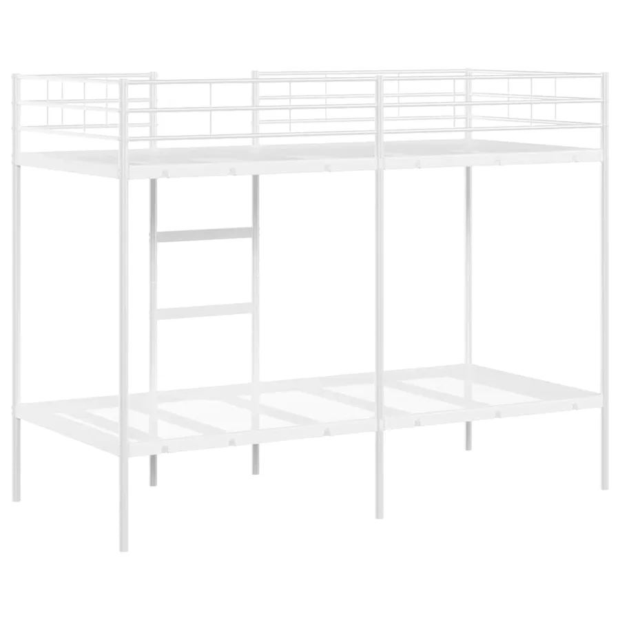 Lit superposé sans matelas blanc 90x200 cm acier - 7