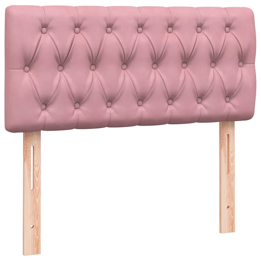Sommier à lattes de lit avec matelas rose 100x220 cm velours - 8