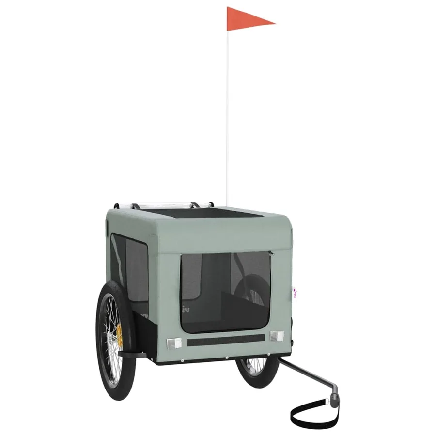 Remorque de vélo pour animaux de compagnie gris et noir - 2