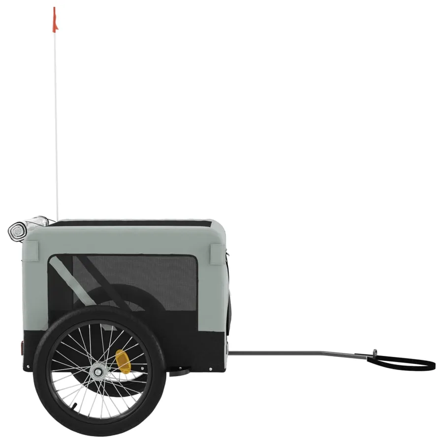 Remorque de vélo pour animaux de compagnie gris et noir - 7