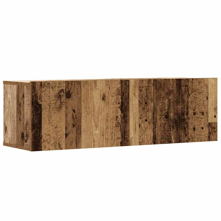 Ensemble de meuble TV mural 2 pcs vieux bois bois d'ingénierie - 4
