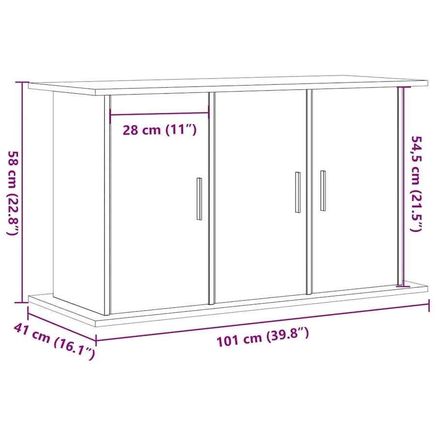 Support d'aquarium Chêne noir 101 x 41 x 58 cm Bois d'ingénierie - 12