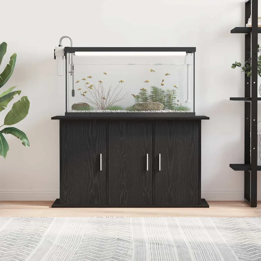 Support d'aquarium Chêne noir 101 x 41 x 58 cm Bois d'ingénierie - 3