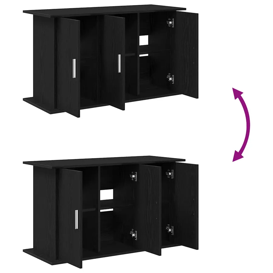 Support d'aquarium Chêne noir 101 x 41 x 58 cm Bois d'ingénierie - 9