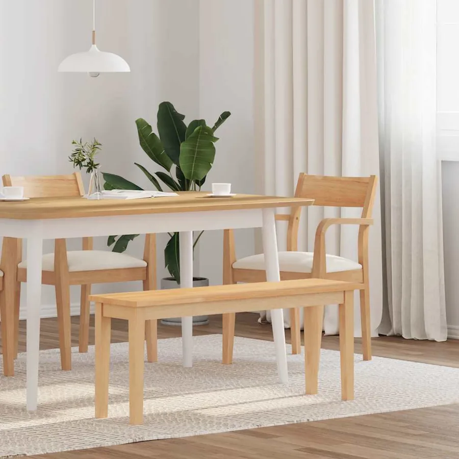 Banc 110 cm bois massif caoutchouc