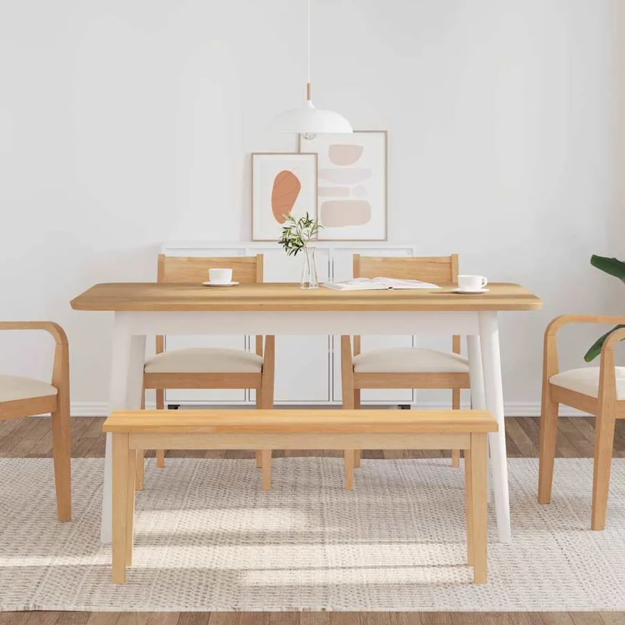 Banc 110 cm bois massif caoutchouc - 3