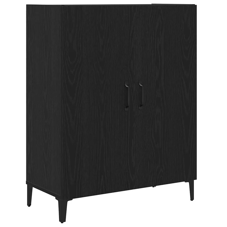 Buffet chêne noir 69,5x34x90 cm bois d'ingénierie - 2