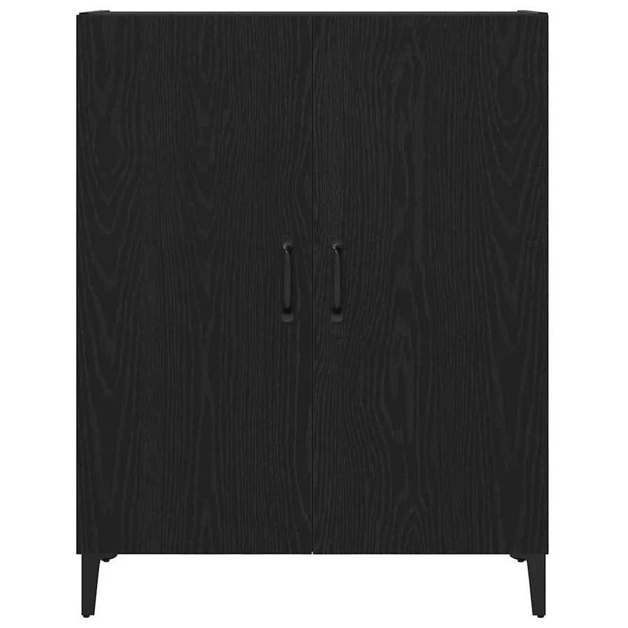 Buffet chêne noir 69,5x34x90 cm bois d'ingénierie - 5