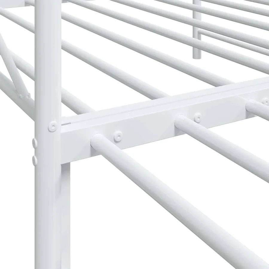 Lit de jour avec lit gigogne sans matelas blanc 100x190cm acier - 11