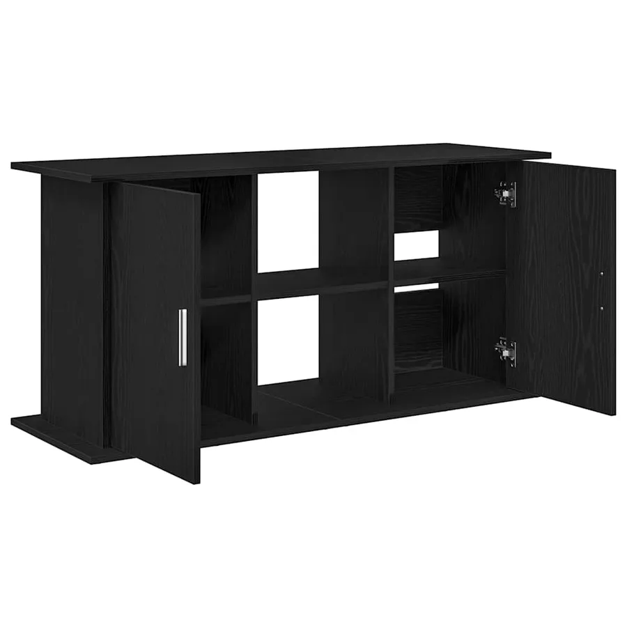 Support d'aquarium chêne noir 121x41x58 cm bois d'ingénierie - 8