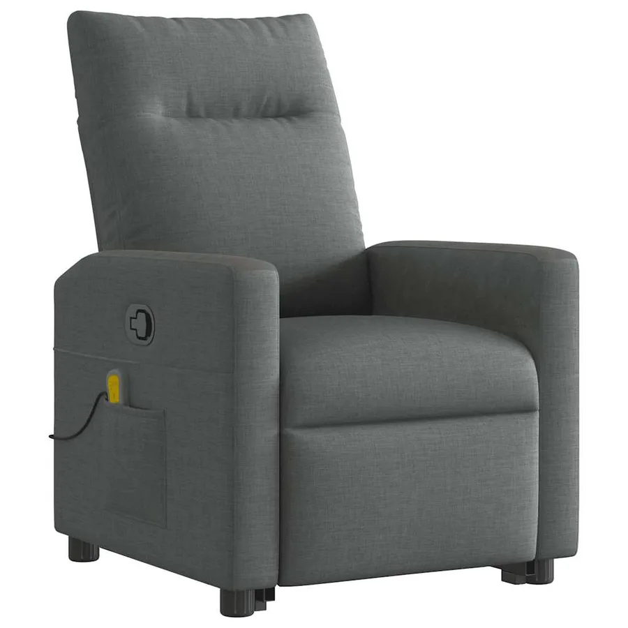 Fauteuil de massage inclinable Gris foncé Tissu - 4