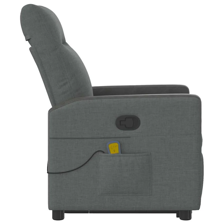 Fauteuil de massage inclinable Gris foncé Tissu - 6