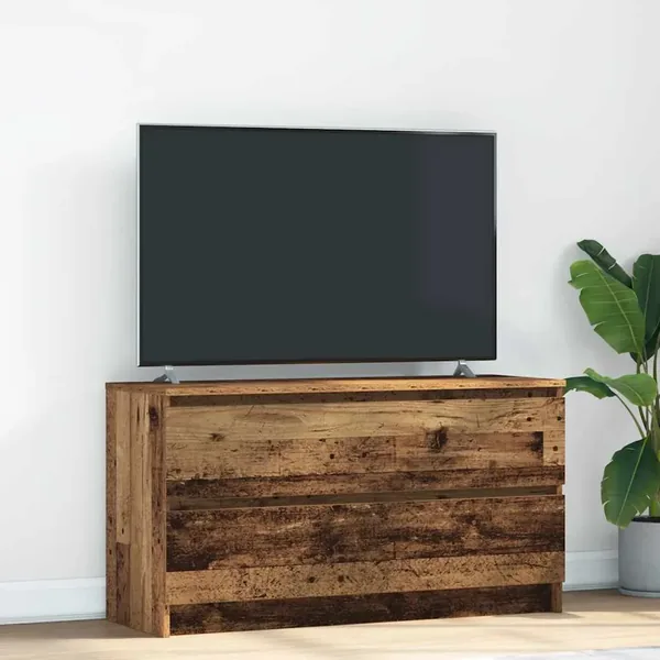 Meuble TV vieux bois 100x35x54 cm bois d'ingénierie