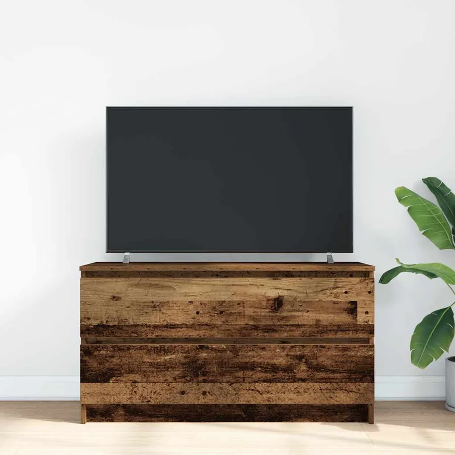 Meuble TV vieux bois 100x35x54 cm bois d'ingénierie - 3