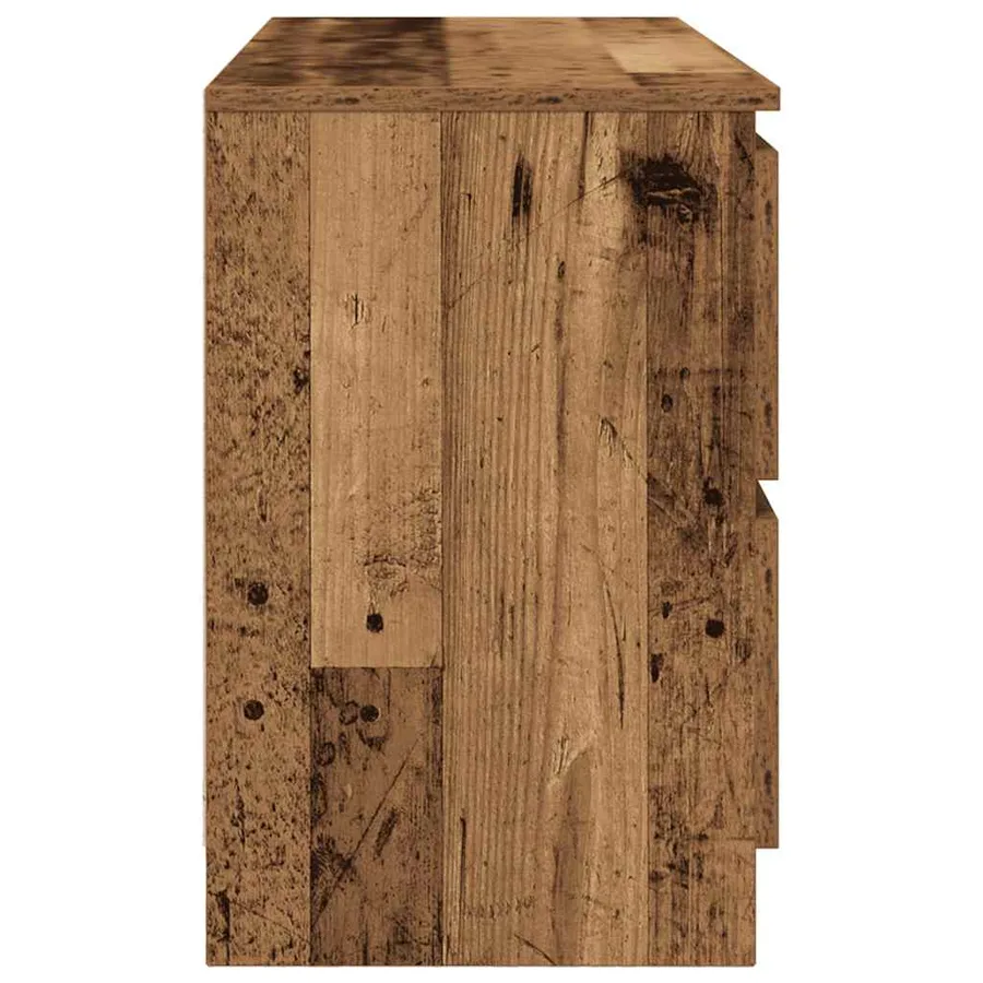 Meuble TV vieux bois 100x35x54 cm bois d'ingénierie - 7