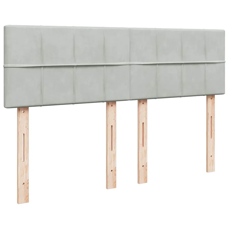 Cadre de lit ottoman et matelas gris clair 140x190 velours - 7