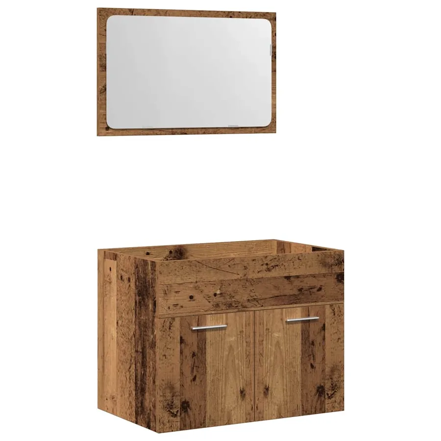 Ensemble de meubles salle de bain 2 pcs bois d'ingénierie - 2