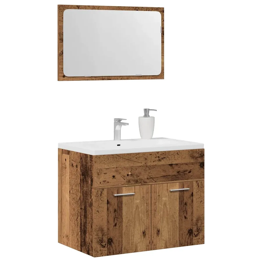 Ensemble de meubles salle de bain 2 pcs bois d'ingénierie - 4