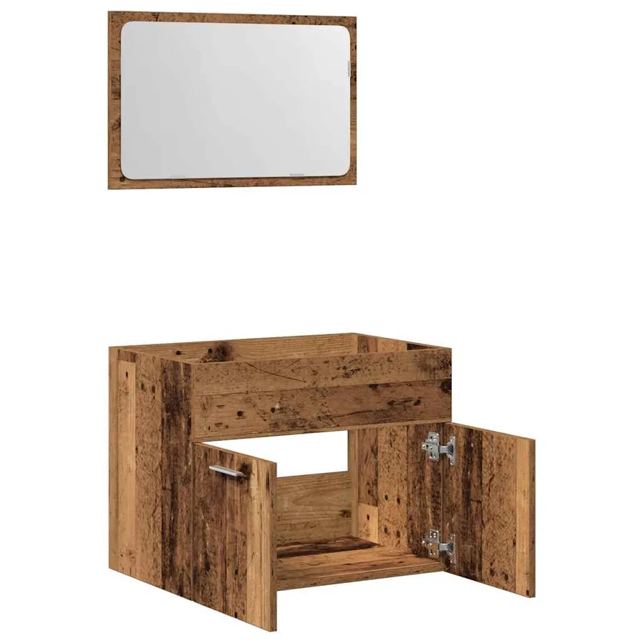 Ensemble de meubles salle de bain 2 pcs bois d'ingénierie - 5