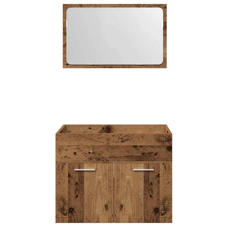 Ensemble de meubles salle de bain 2 pcs bois d'ingénierie - 6