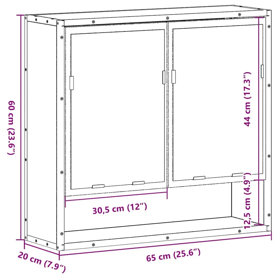Armoire à miroir de salle de bain chêne marron bois ingénierie - 12