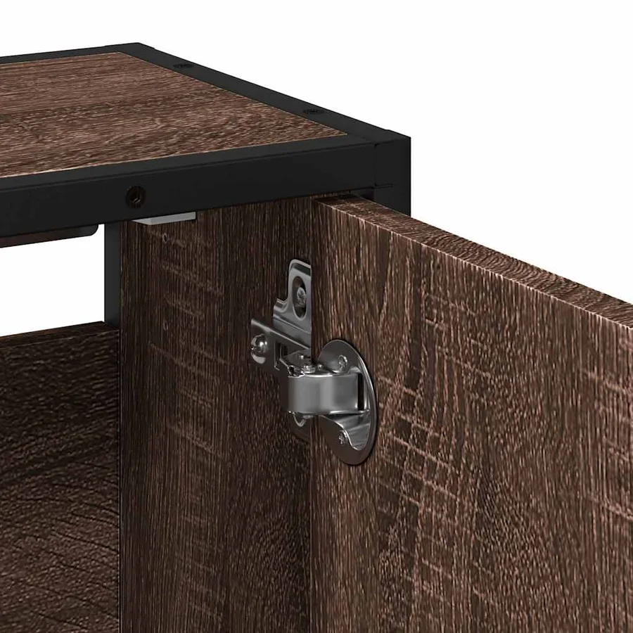 Armoire à miroir de salle de bain chêne marron bois ingénierie - 9