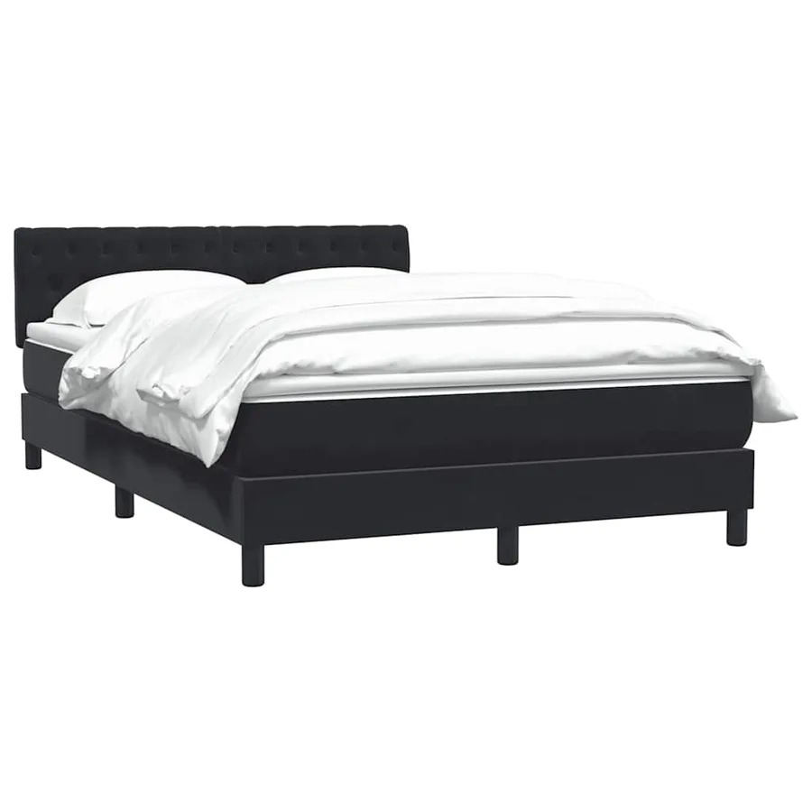 Sommier à lattes de lit avec matelas noir 140x210 cm velours - 3