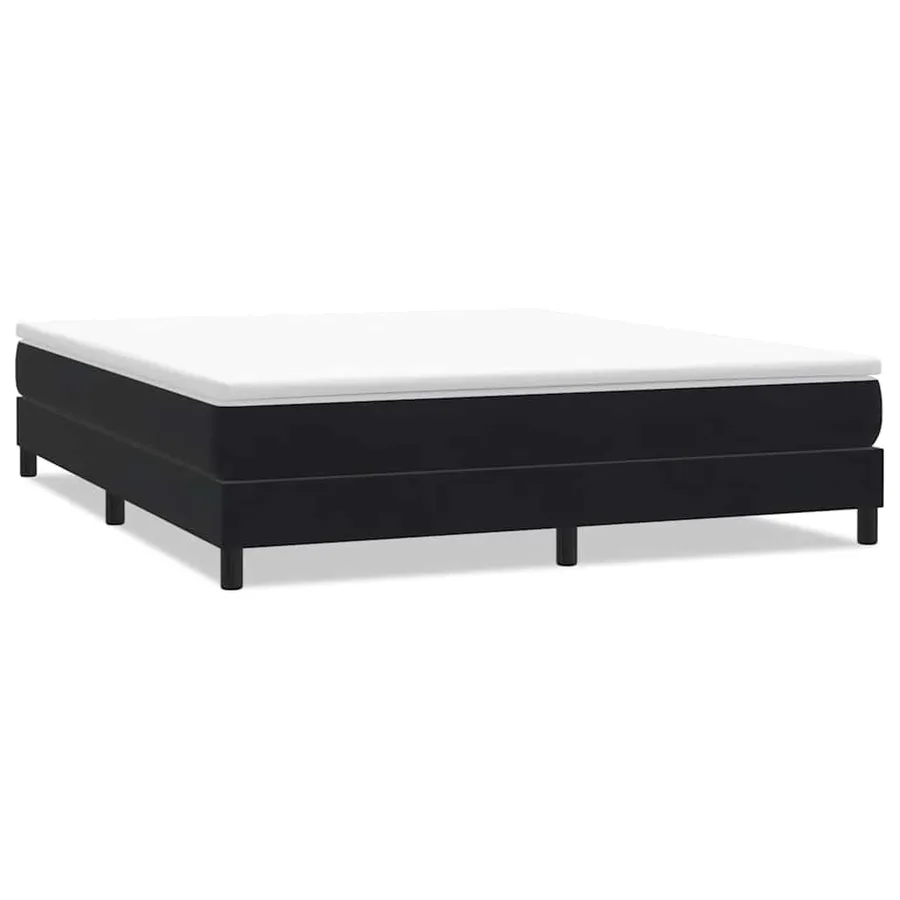 Sommier à lattes de lit sans matelas noir 180x210 cm velours - 2