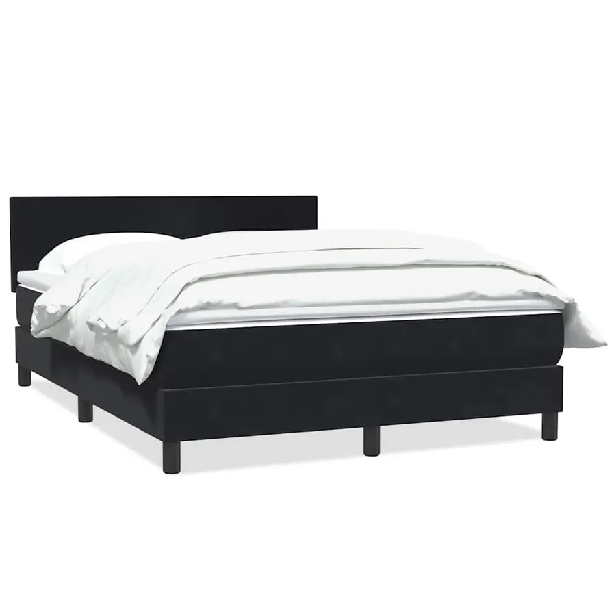 Sommier à lattes de lit avec matelas noir 140x210 cm velours - 2