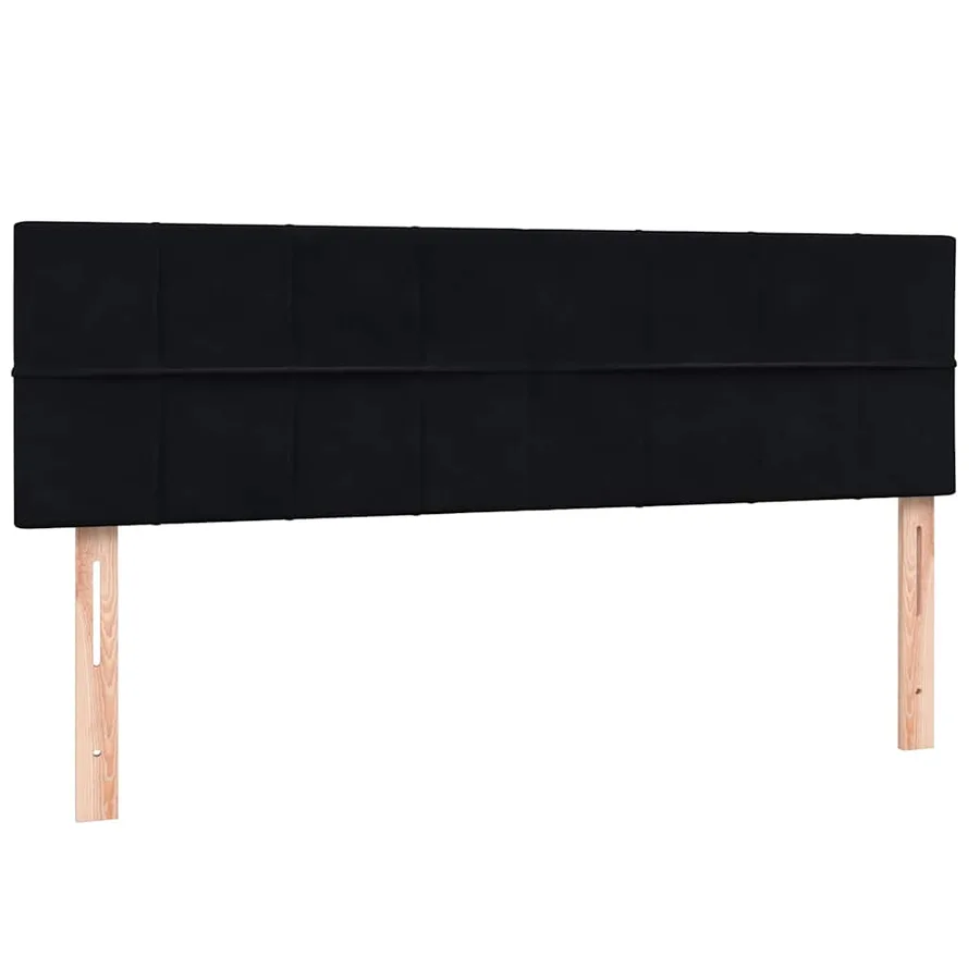 Sommier à lattes de lit avec matelas noir 140x210 cm velours - 6
