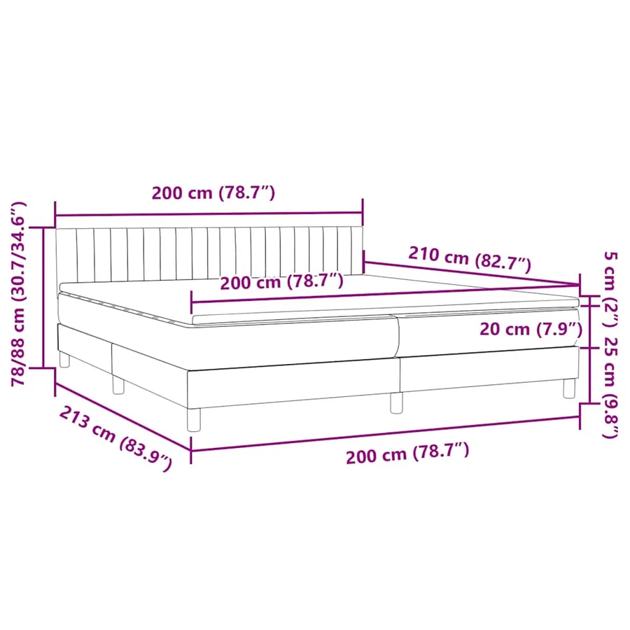 Sommier à lattes de lit et matelas gris clair 200x210cm velours - 12