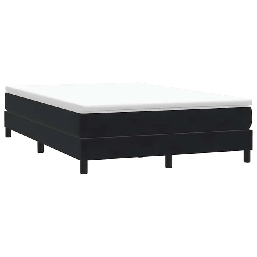 Sommier à lattes de lit avec matelas noir 140x210 cm velours - 5