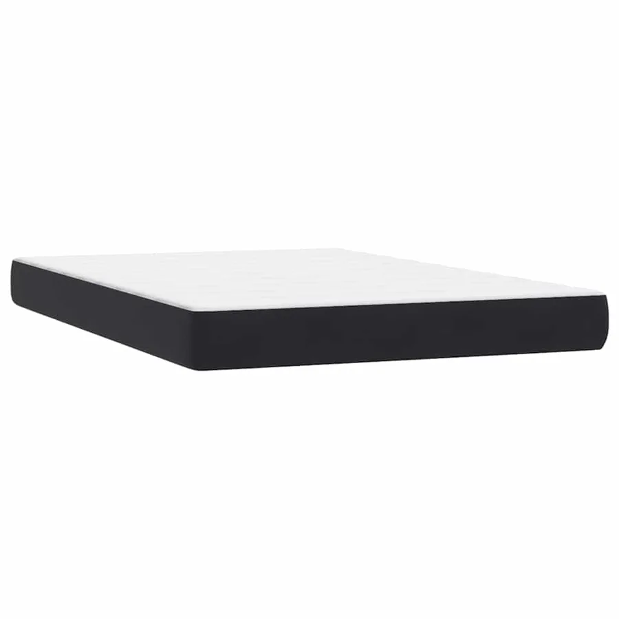 Sommier à lattes de lit avec matelas noir 140x210 cm velours - 7