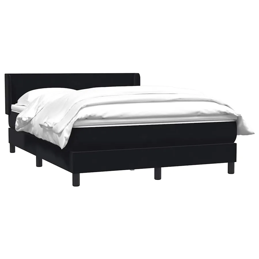 Sommier à lattes de lit avec matelas noir 140x210 cm velours - 3