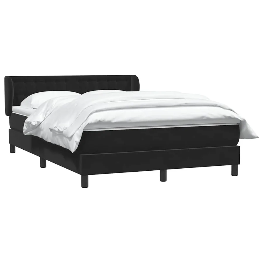 Sommier à lattes de lit avec matelas noir 140x210 cm velours - 3
