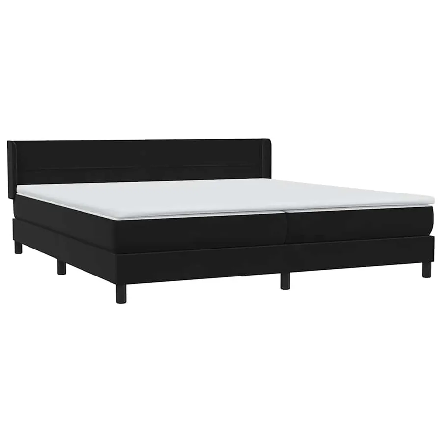 Sommier à lattes de lit avec matelas noir 180x210 cm velours - 4