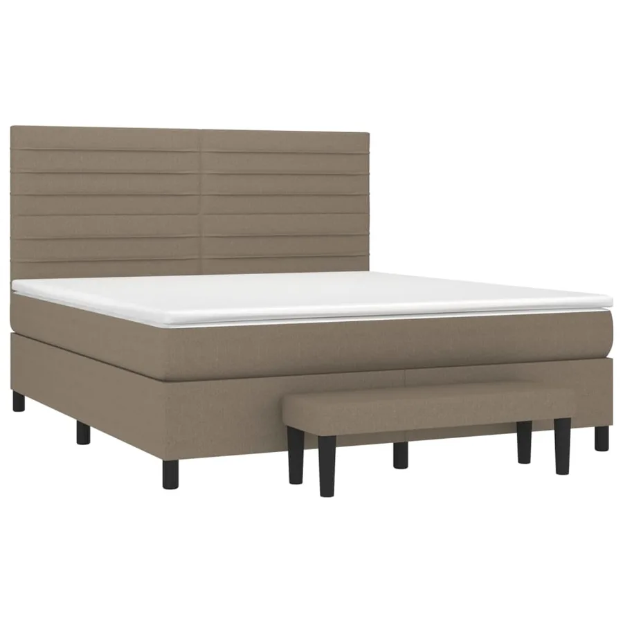 Sommier à lattes de lit avec matelas Taupe 180x200 cm Tissu - 3