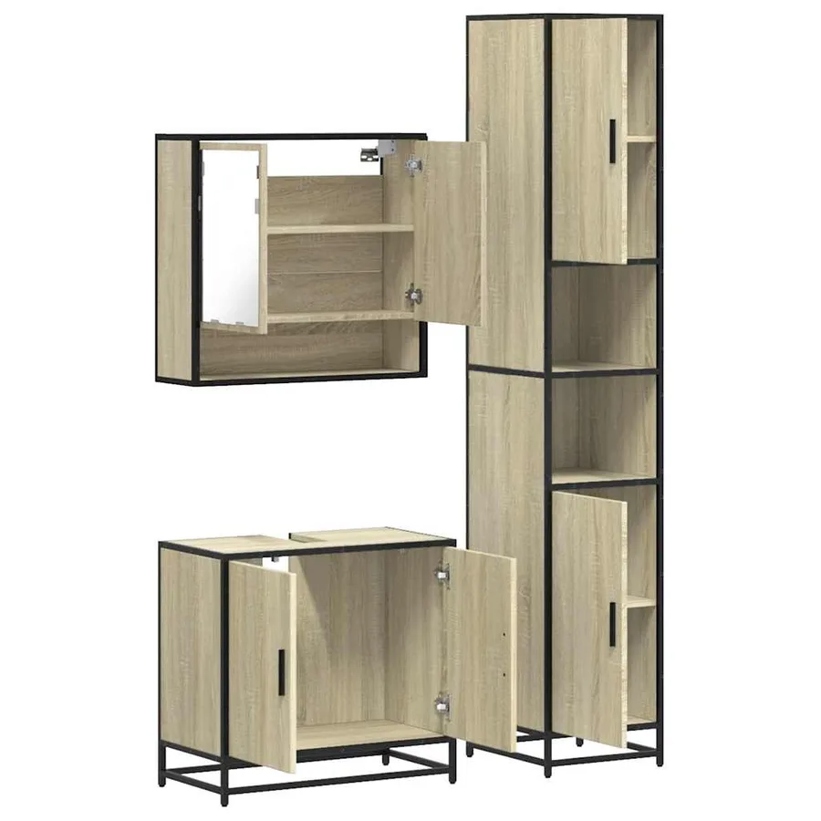 Ensemble de meubles de salle de bain 3 pcs chêne sonoma - 8
